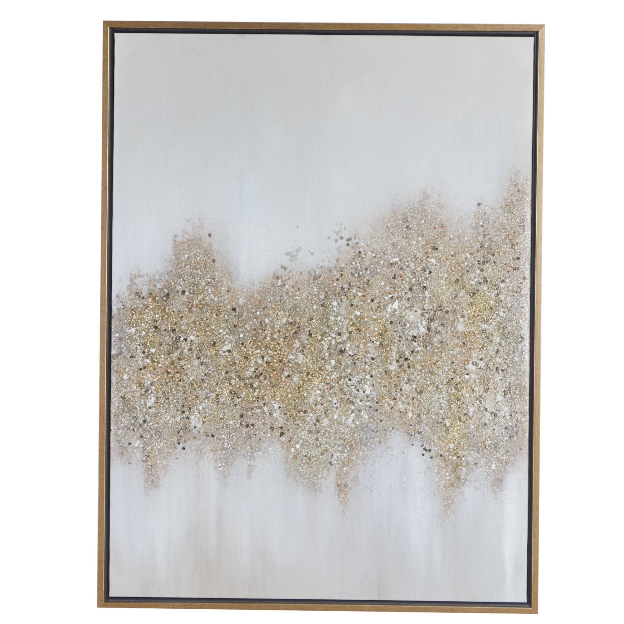 CosmoLiving by Cosmopolitan Gold Glam Abstract Canvas Wall Art